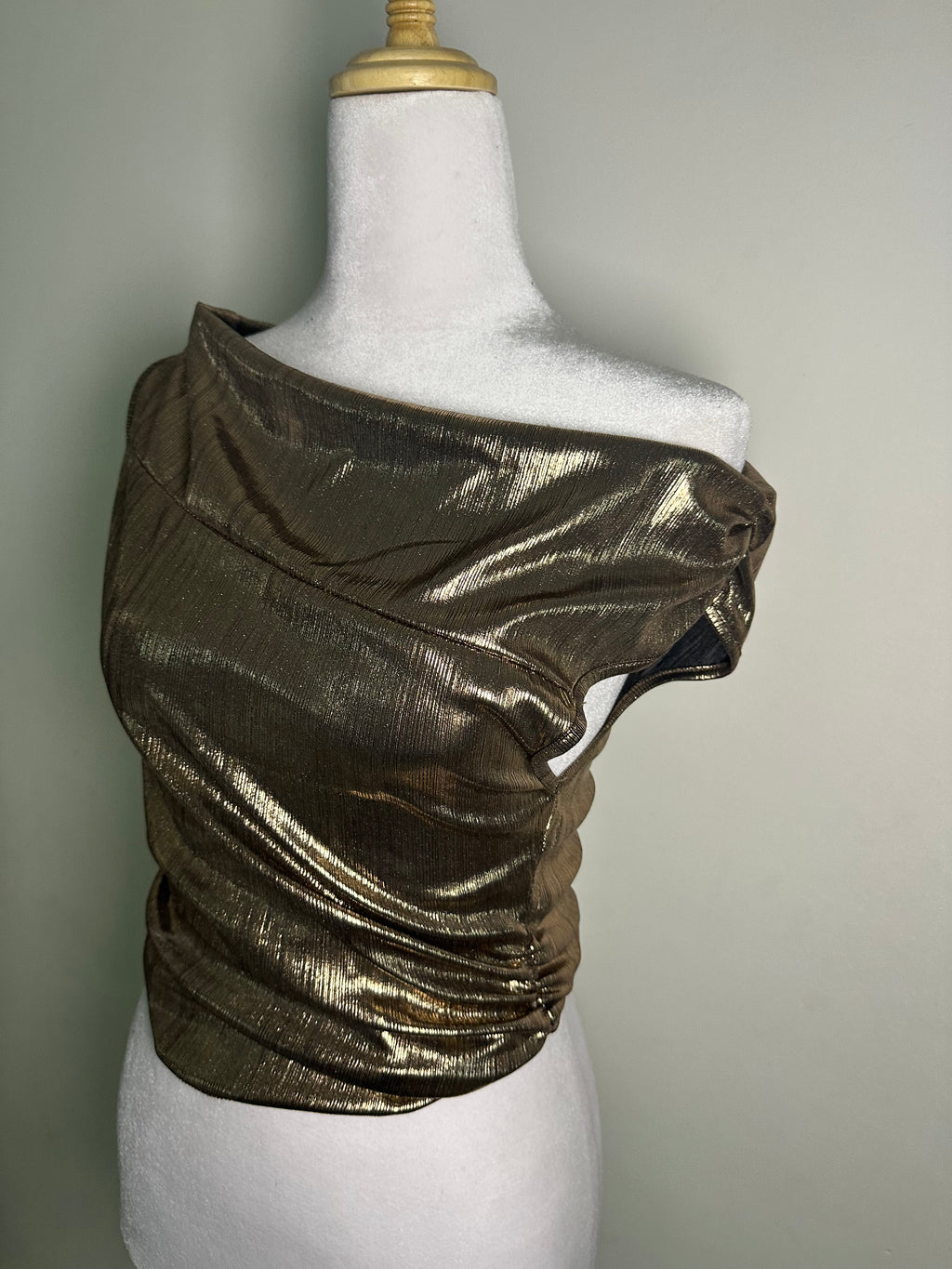 T-Shirt Asymétrique Doré Glamour