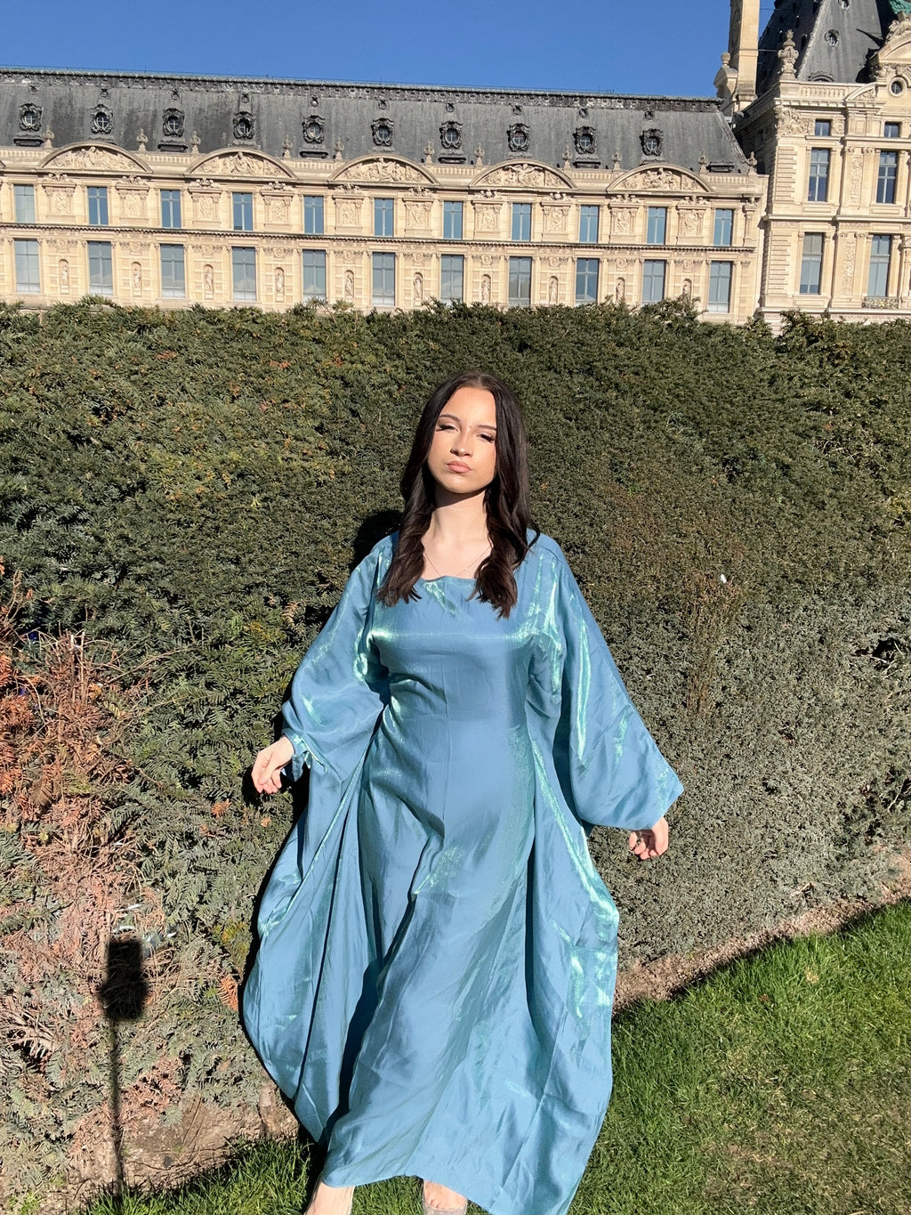 Abaya Bleu Élégante & Fluide