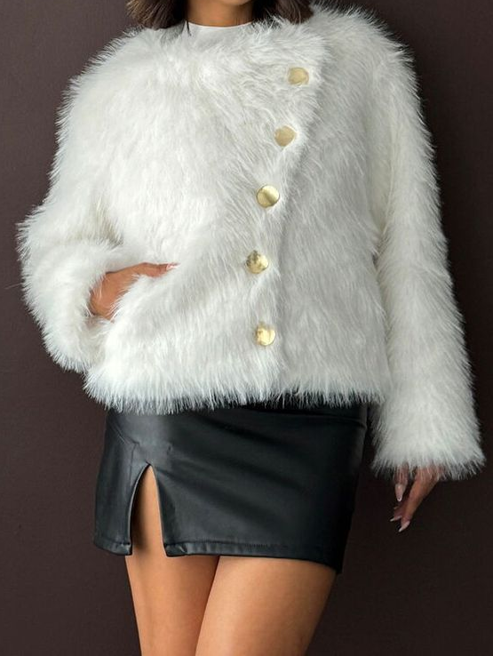 Veste Fourrure blanc