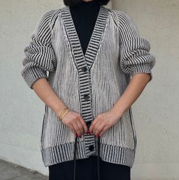 Gilet oversize a Rayures