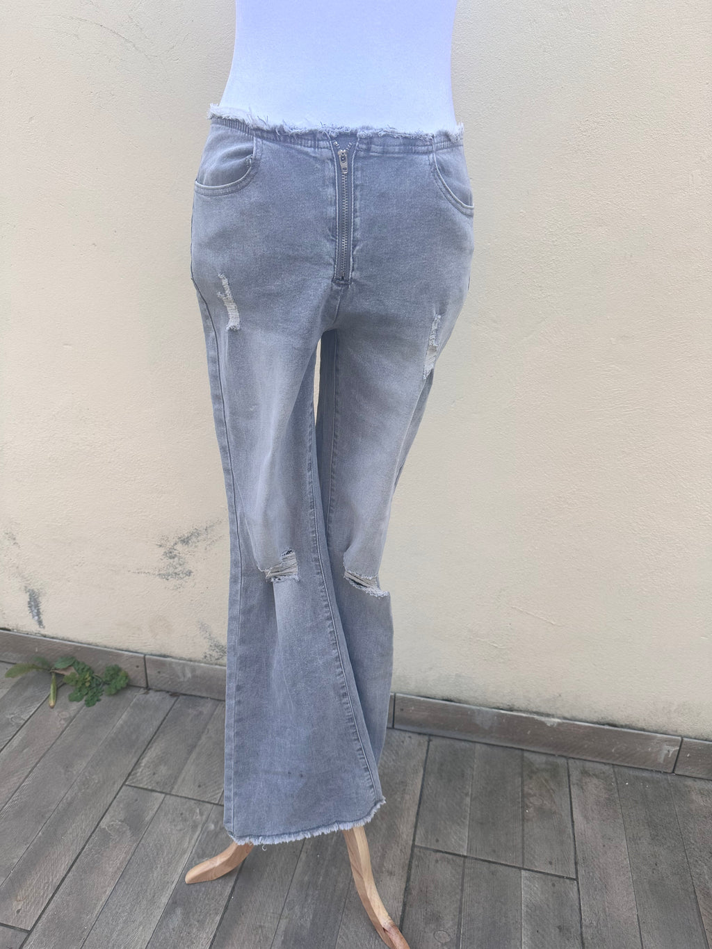 Jean Gris Évasé Tendance