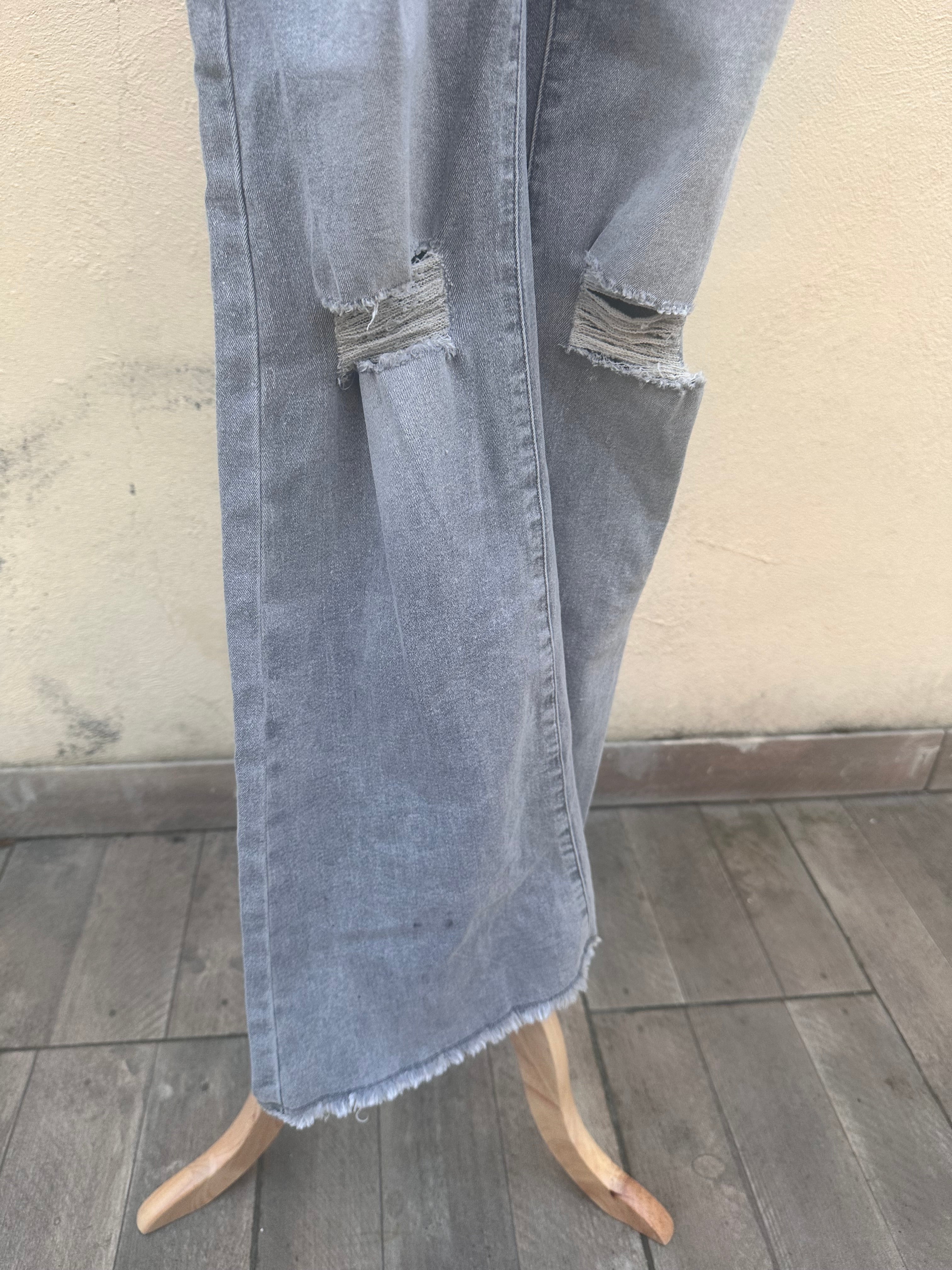 Jean Gris Évasé Tendance