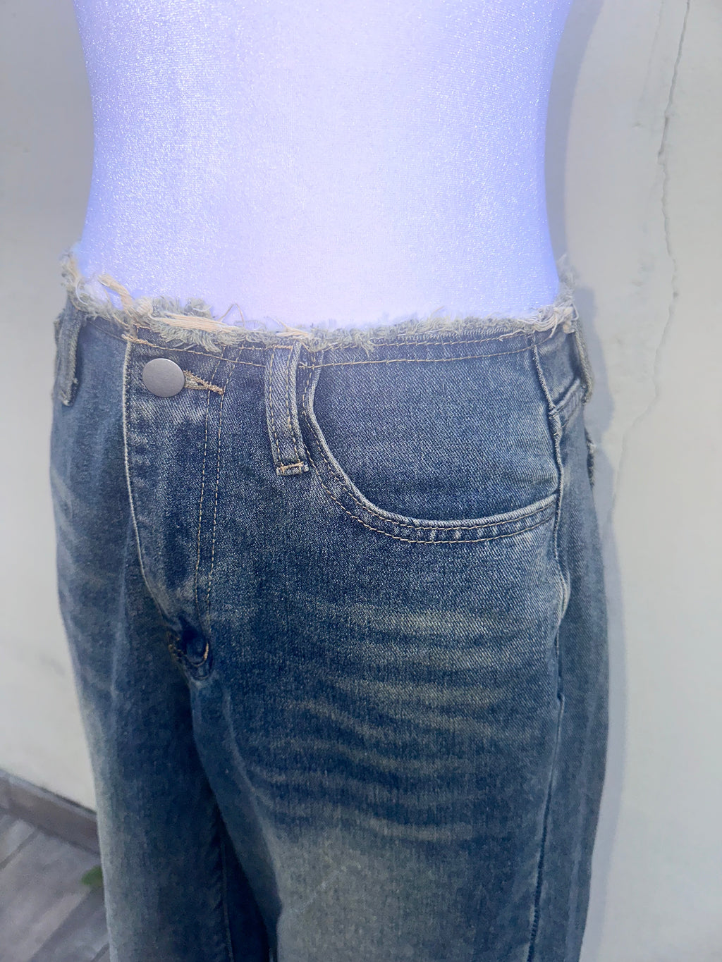 Jean Large Finition Déchirure Streetwear