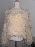 Pull à Franges Crème Bohème
