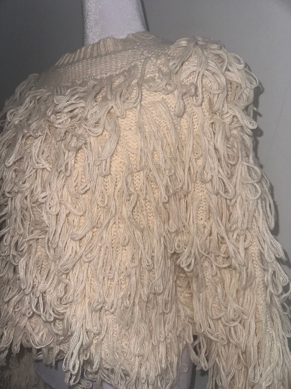Pull à Franges Crème Bohème