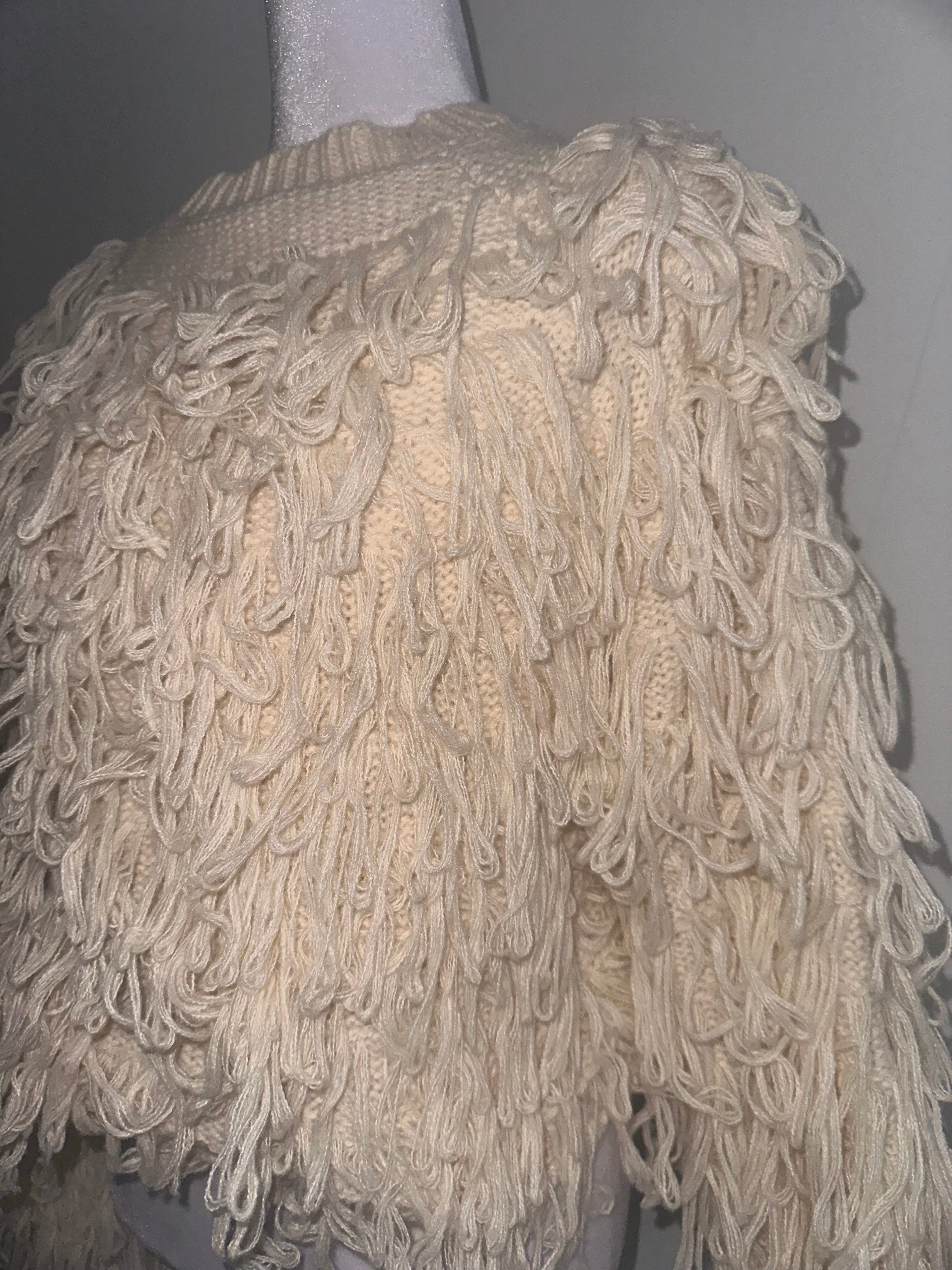 Pull à Franges Crème Bohème