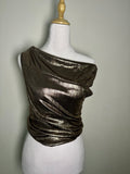 T-Shirt Asymétrique Doré Glamour