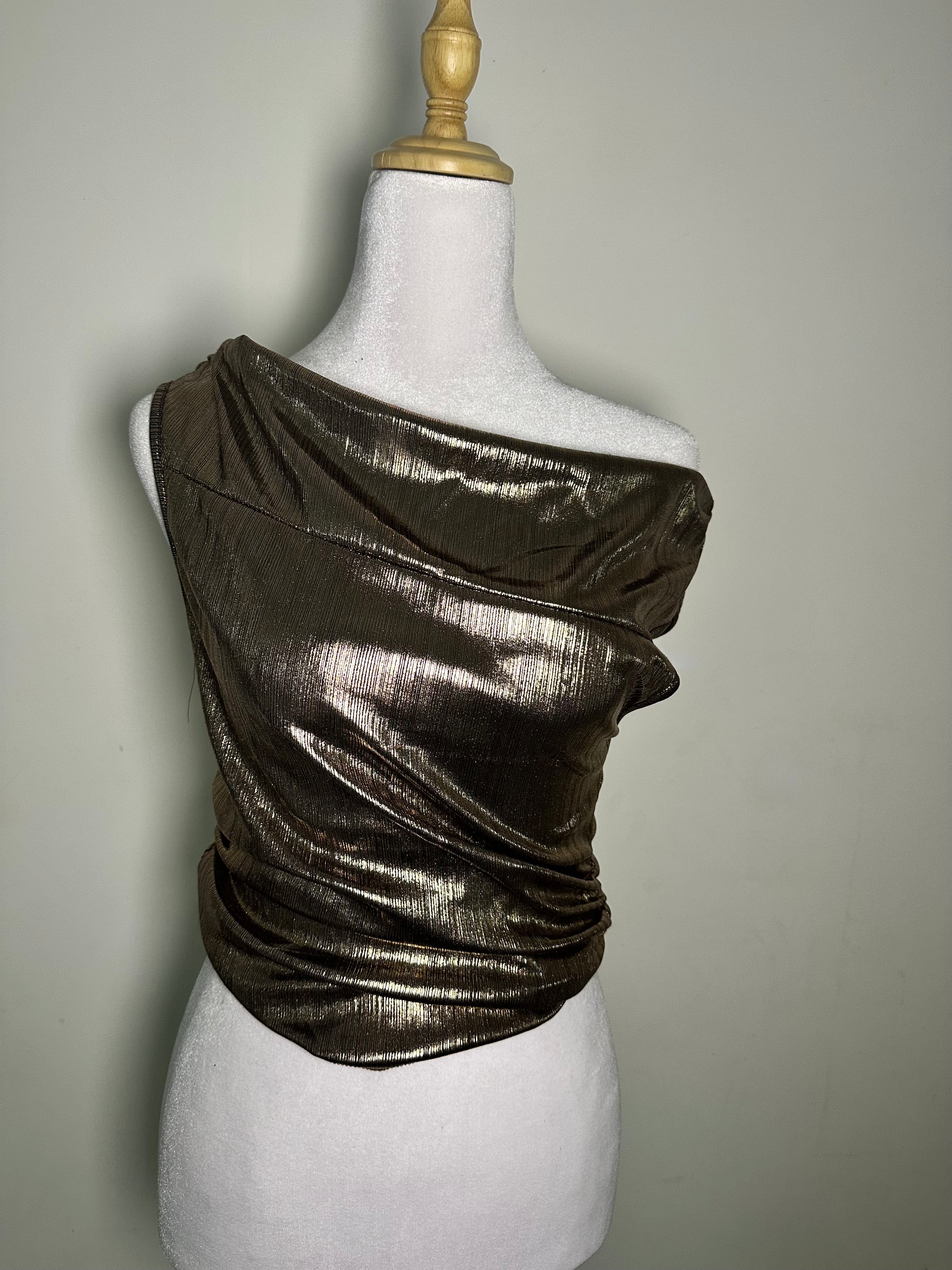 T-shirt asymétrique or